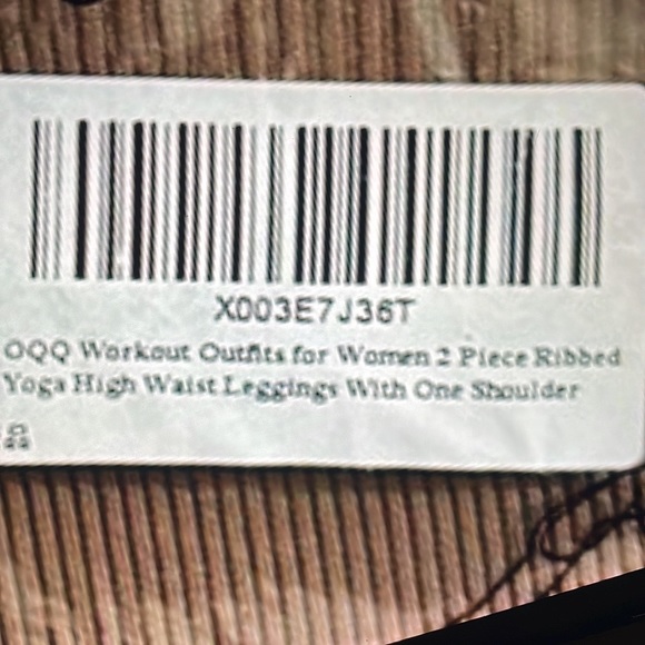 #139, OQQ, 2 Piece, one shoulder high waist yoga leggings - Picture 3 of 3